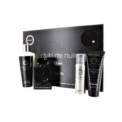 SET ARMAF CLUB DE NUIT INTENSE MEN ( 4 PC SET ) 3.6 OZ. / 3.4 OZ S.GEL / 8.4 SHAM / 1.7 B SP