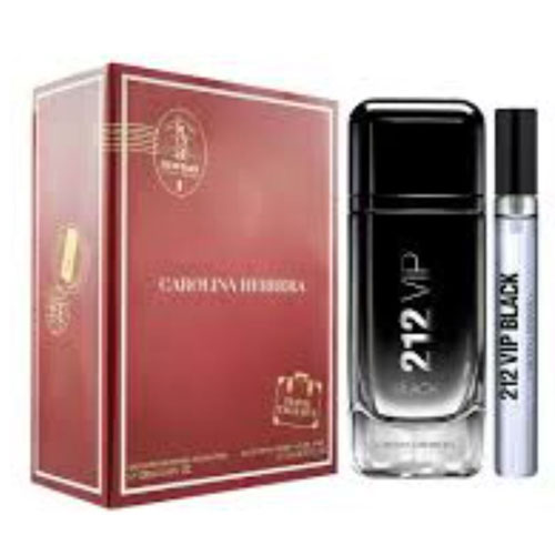 SET CAROLINA HERRERA 212 VIP BLACK MEN ( 2 PC ) 3.4 OZ EDP SP / 0.34 OZ EDP SP