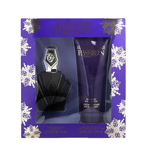 SET ELIZABETH TAYLOR PASSION WOMEN (2 PC )2.5 OZ EDT SP / 6.8 OZ BL