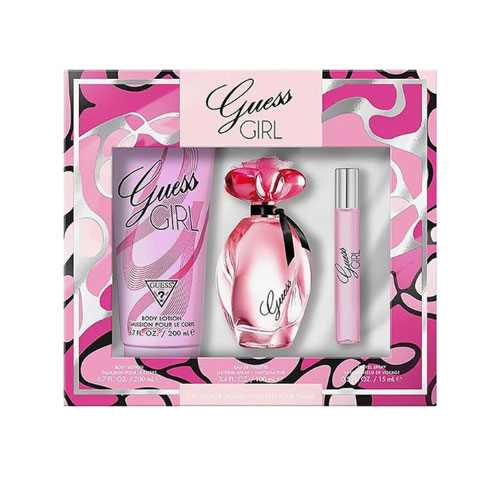 SET GUESS GIRL WOMEN ( 3 PC ) 3.4 OZ EDT SP /6.7 OZ BL / 0.51 OZ TRAVEL